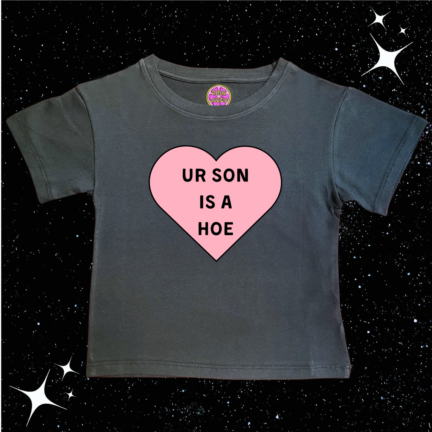 Ur Son Is A H*e Crop Tee Black Shirts & Tops PinkLimes Trending Streetwear