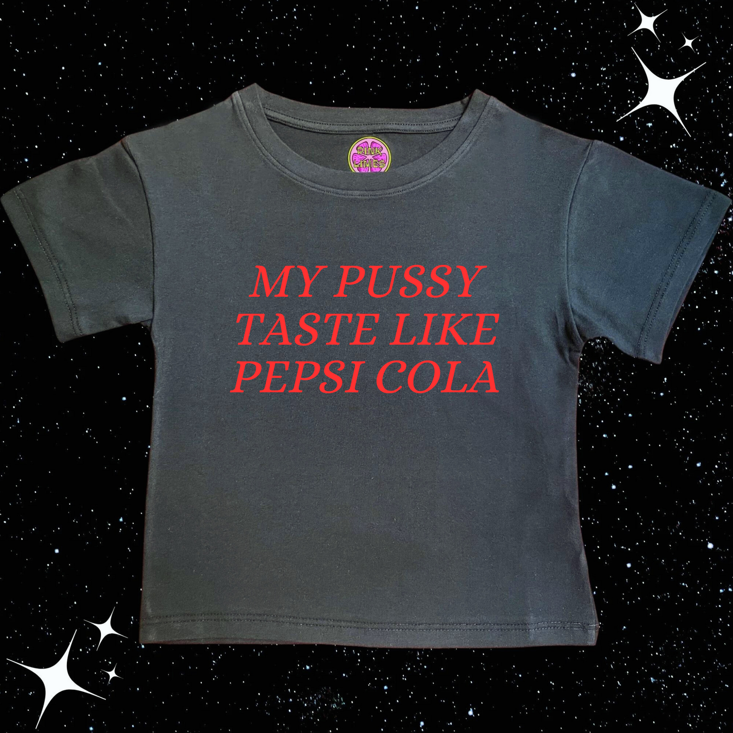 My P*ssy Taste Like Pepsi Crop Tee Black Shirts & Tops PinkLimes Trending Streetwear