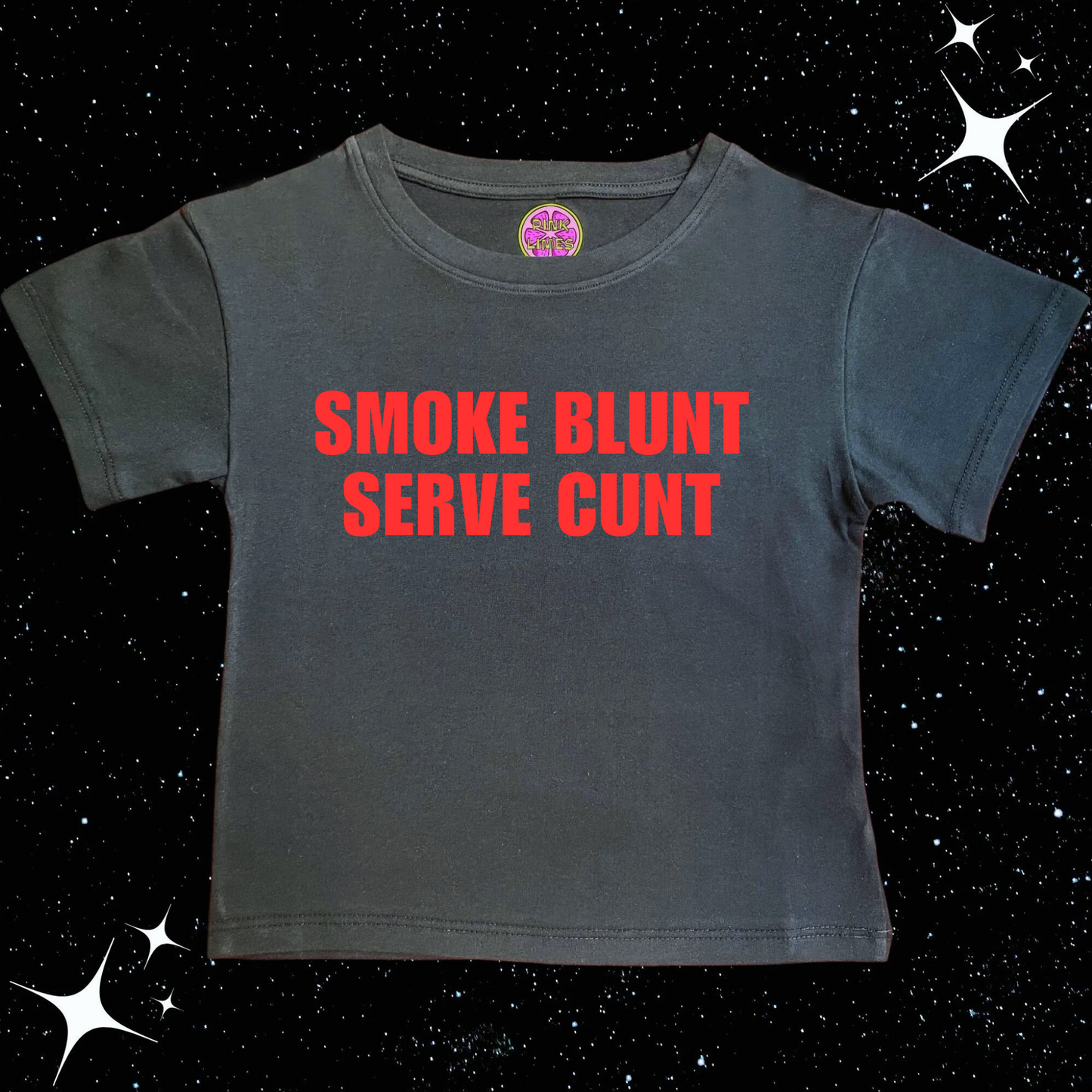 Smoke Blunt Serve C*nt Crop Tee Black Shirts & Tops PinkLimes Trending Streetwear