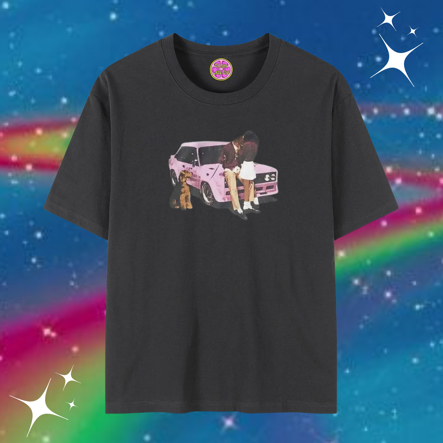 Car Love Baggy Tee Black Shirts & Tops PinkLimes Trending Streetwear