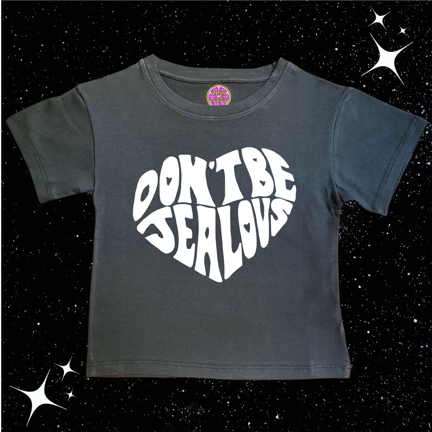 Don't Be Jealous Crop Tee Black Shirts & Tops PinkLimes Trending Streetwear
