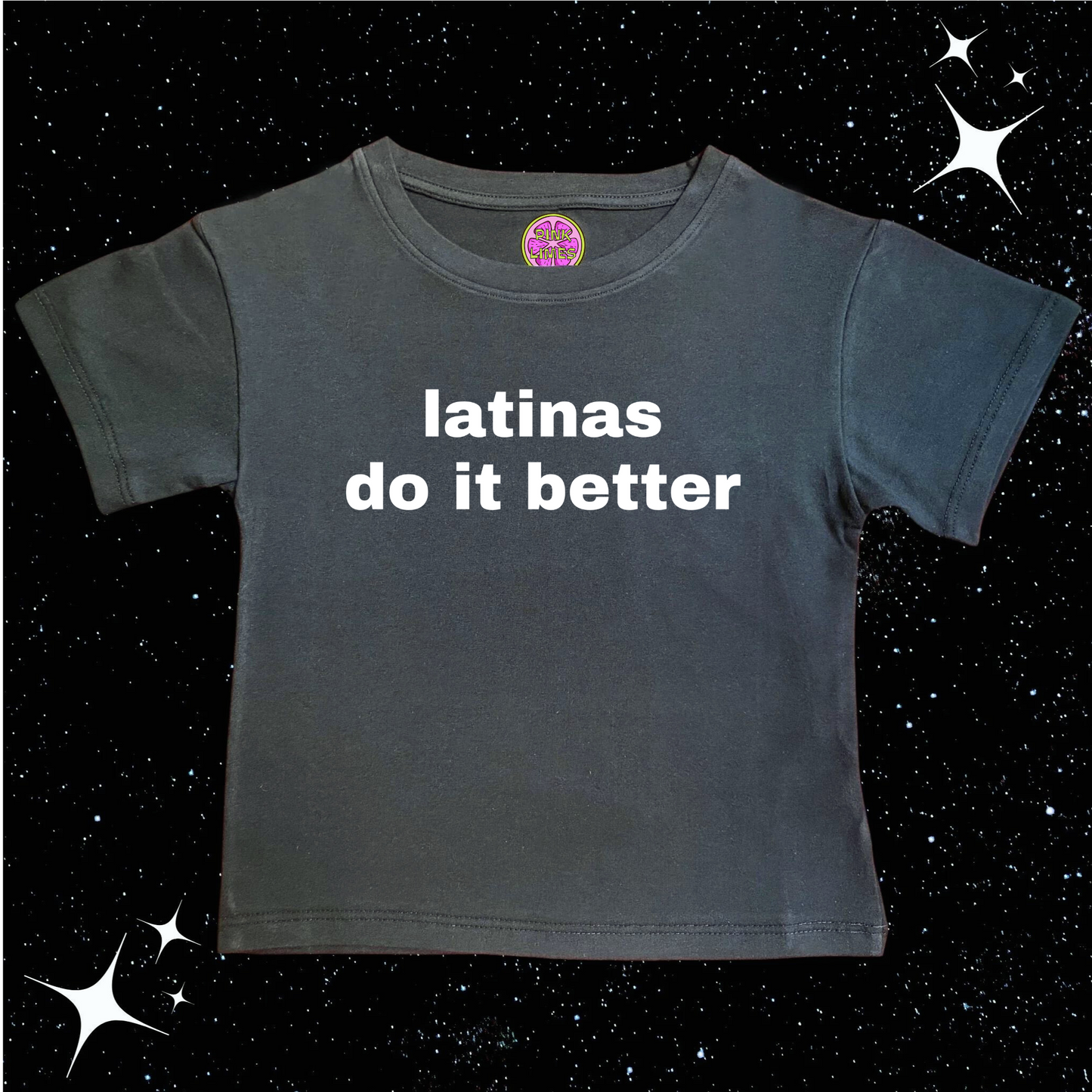 Latinas Do It Better Crop Tee Black Shirts & Tops PinkLimes Trending Streetwear