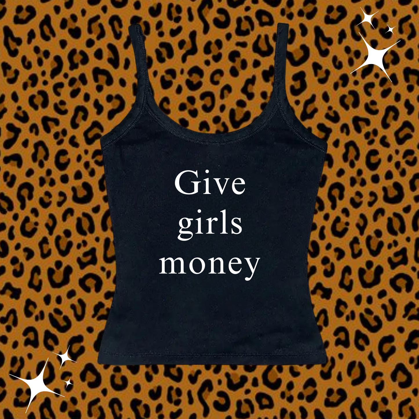 Give Girls Money Camisole Top Black Shirts & Tops PinkLimes Trending Streetwear