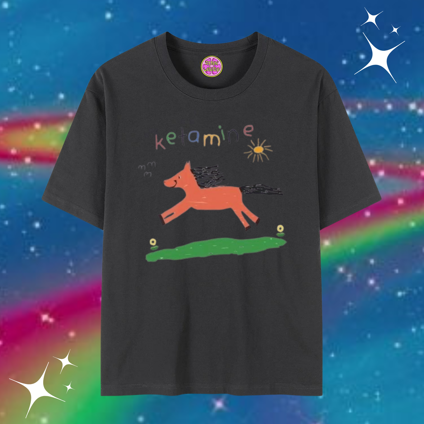 K*tamine Baggy Tee Black Shirts & Tops PinkLimes Trending Streetwear