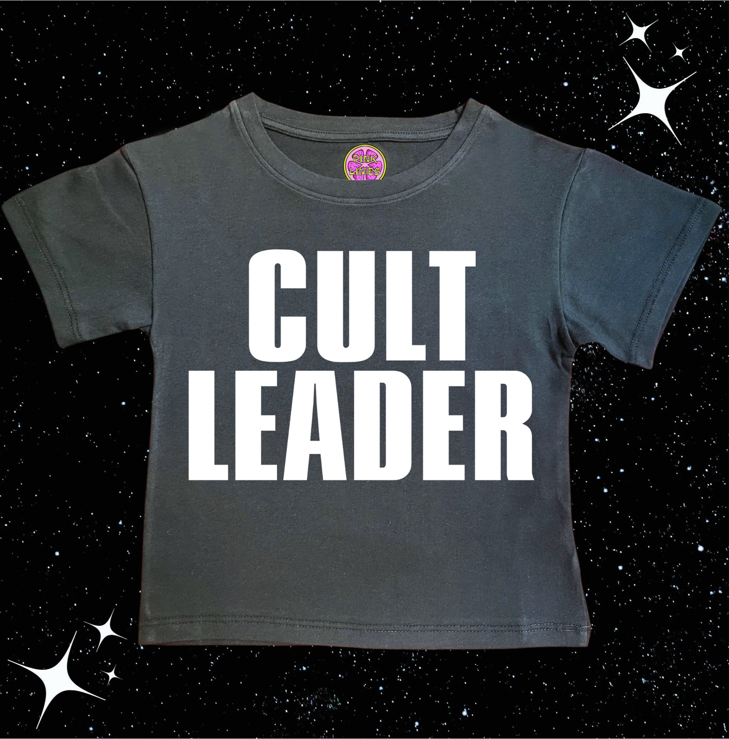 CULT LEADER Crop Tee Black Shirts & Tops PinkLimes Trending Streetwear