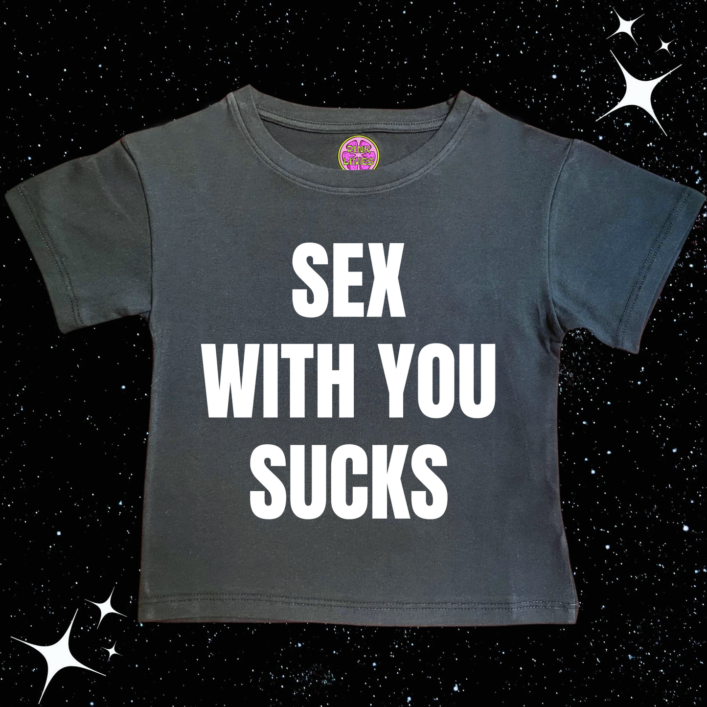 S*x With You Sucks Crop Tee Black Shirts & Tops PinkLimes Trending Streetwear
