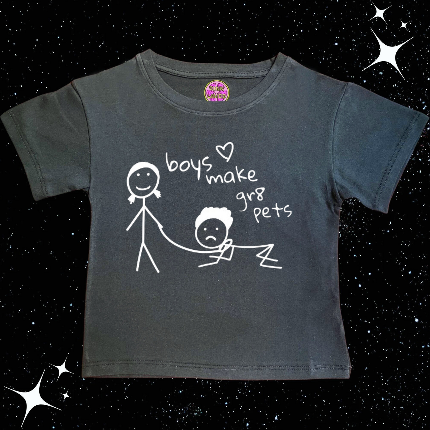 Boys Make Gr8 Pets Crop Tee Black Shirts & Tops PinkLimes Trending Streetwear
