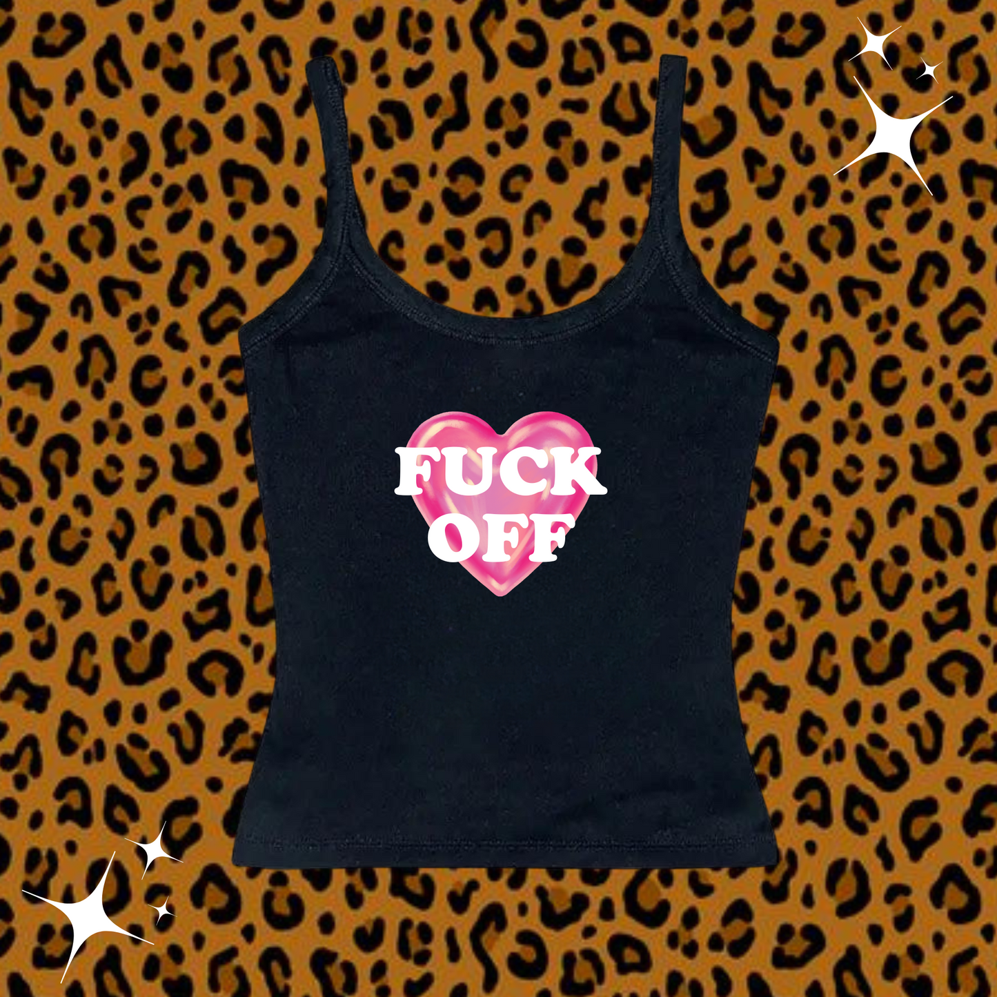 F*CK OFF Camisole Top Black Shirts & Tops PinkLimes Trending Streetwear
