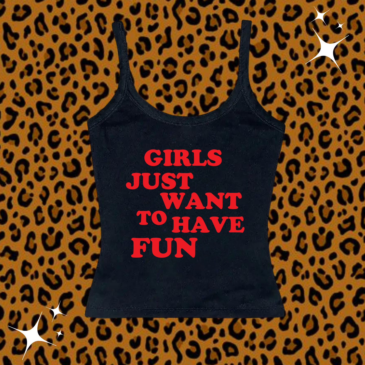Girls Just Want To Have Fun Camisole Top Black Shirts & Tops PinkLimes Trending Streetwear