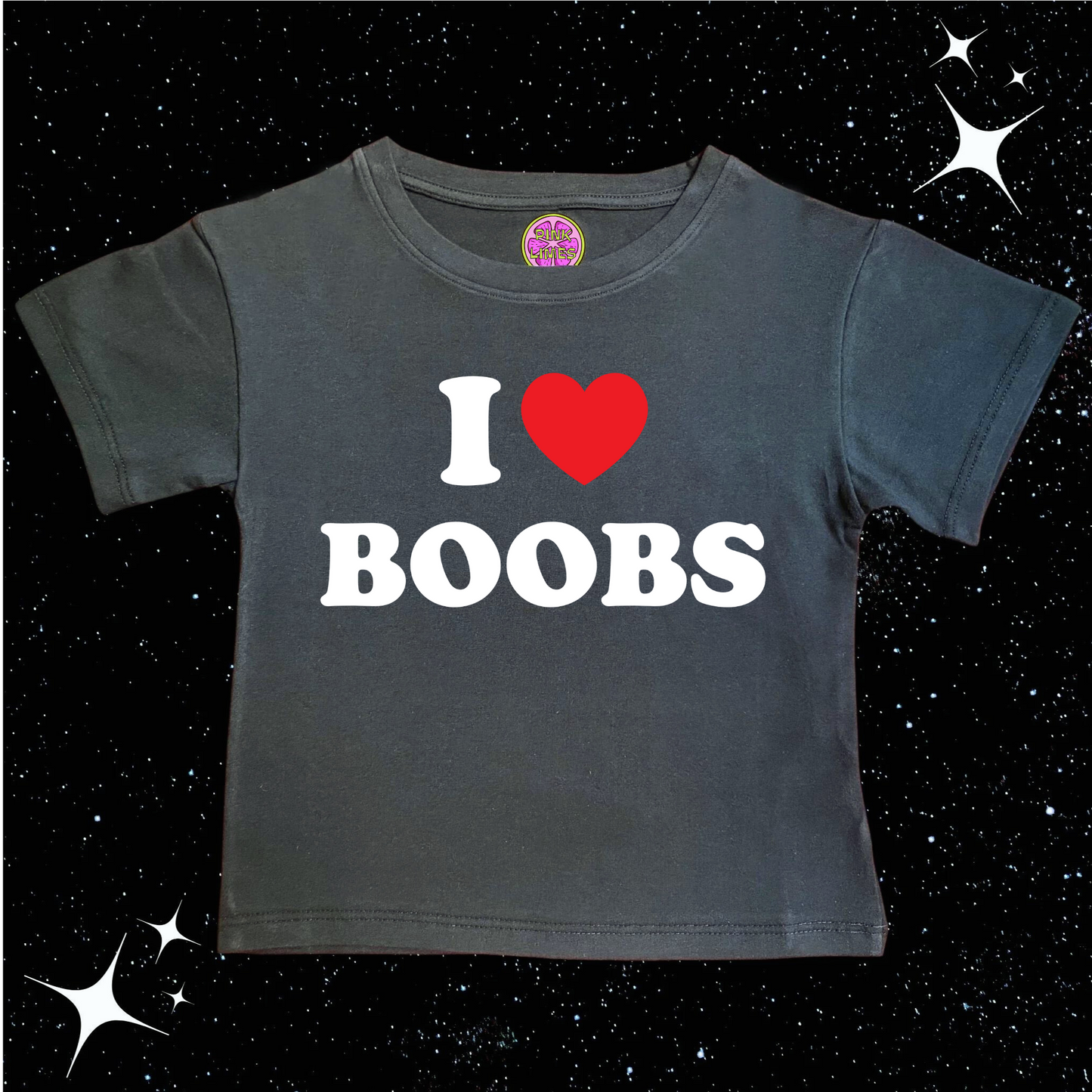 I Love B*obs Crop Tee Black Shirts & Tops PinkLimes Trending Streetwear