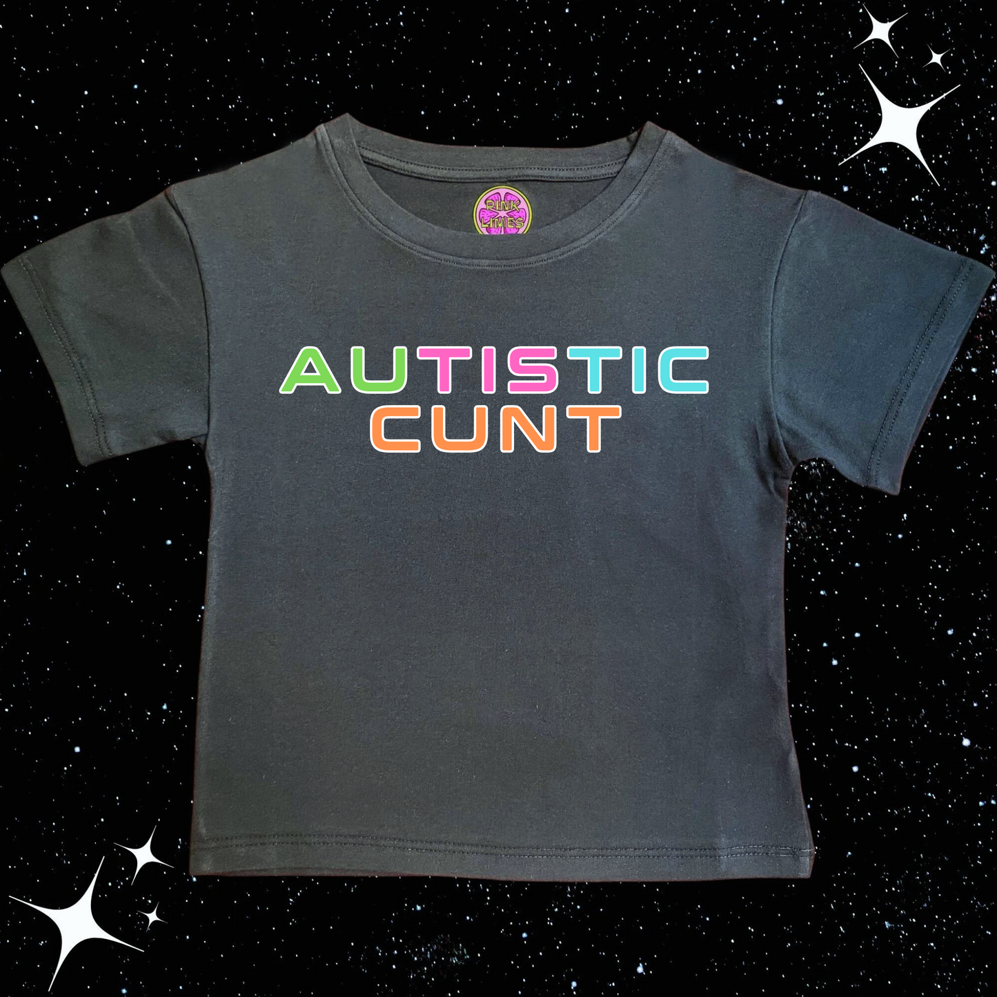 Autistic C*nt Crop Tee Black Shirts & Tops PinkLimes Trending Streetwear