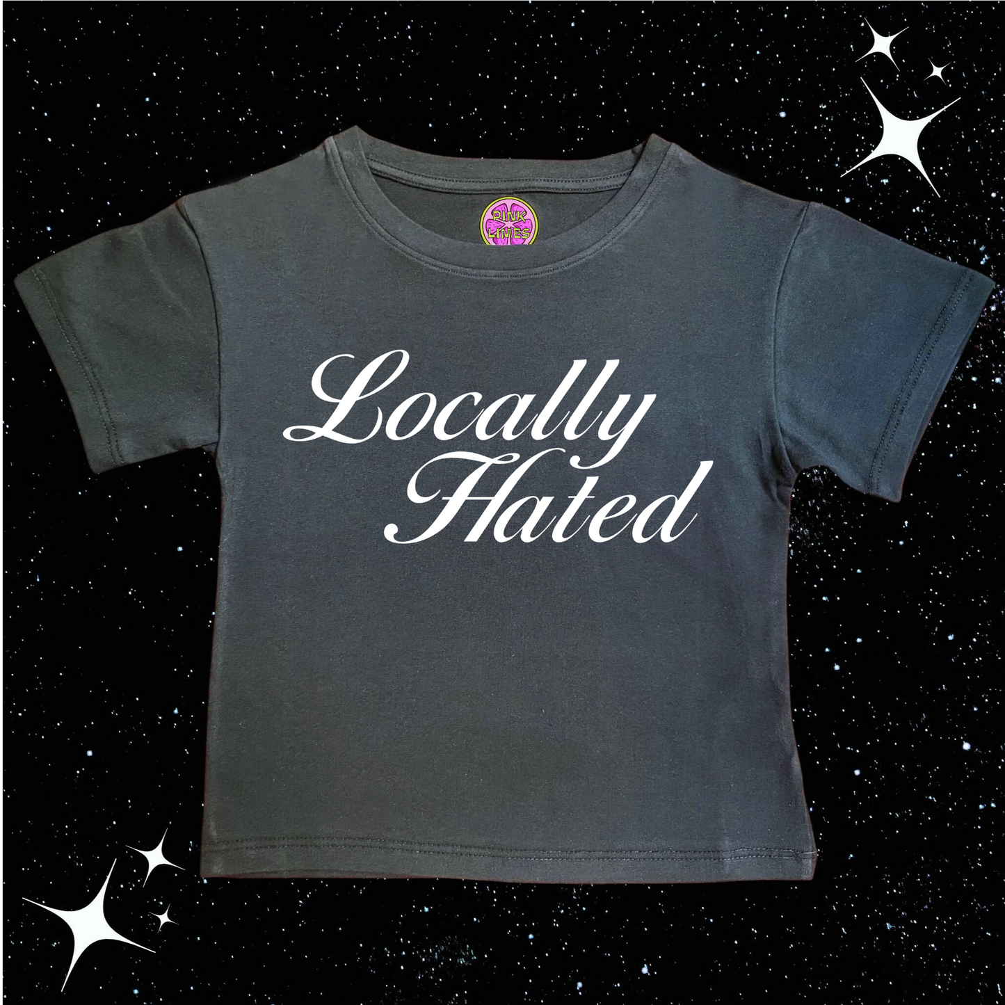 Locally Hated Crop Tee Black Shirts & Tops PinkLimes Trending Streetwear