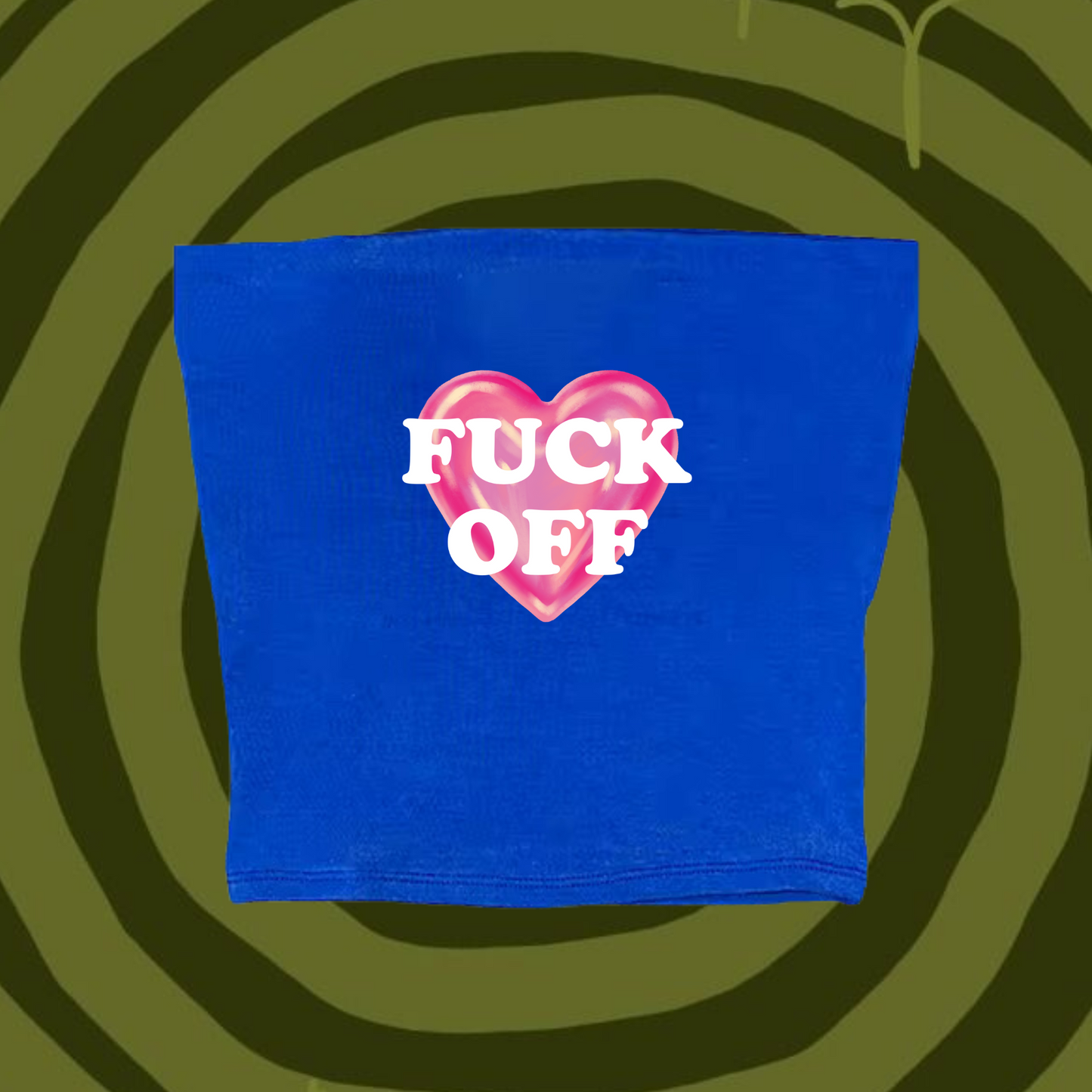 F*ck Off Tube Top Light Blue Shirts & Tops PinkLimes Trending Streetwear