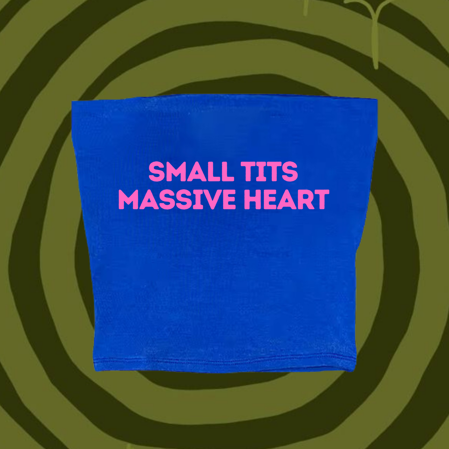 Small Tits Massive Heart Tube Top Light Blue Shirts & Tops PinkLimes Trending Streetwear