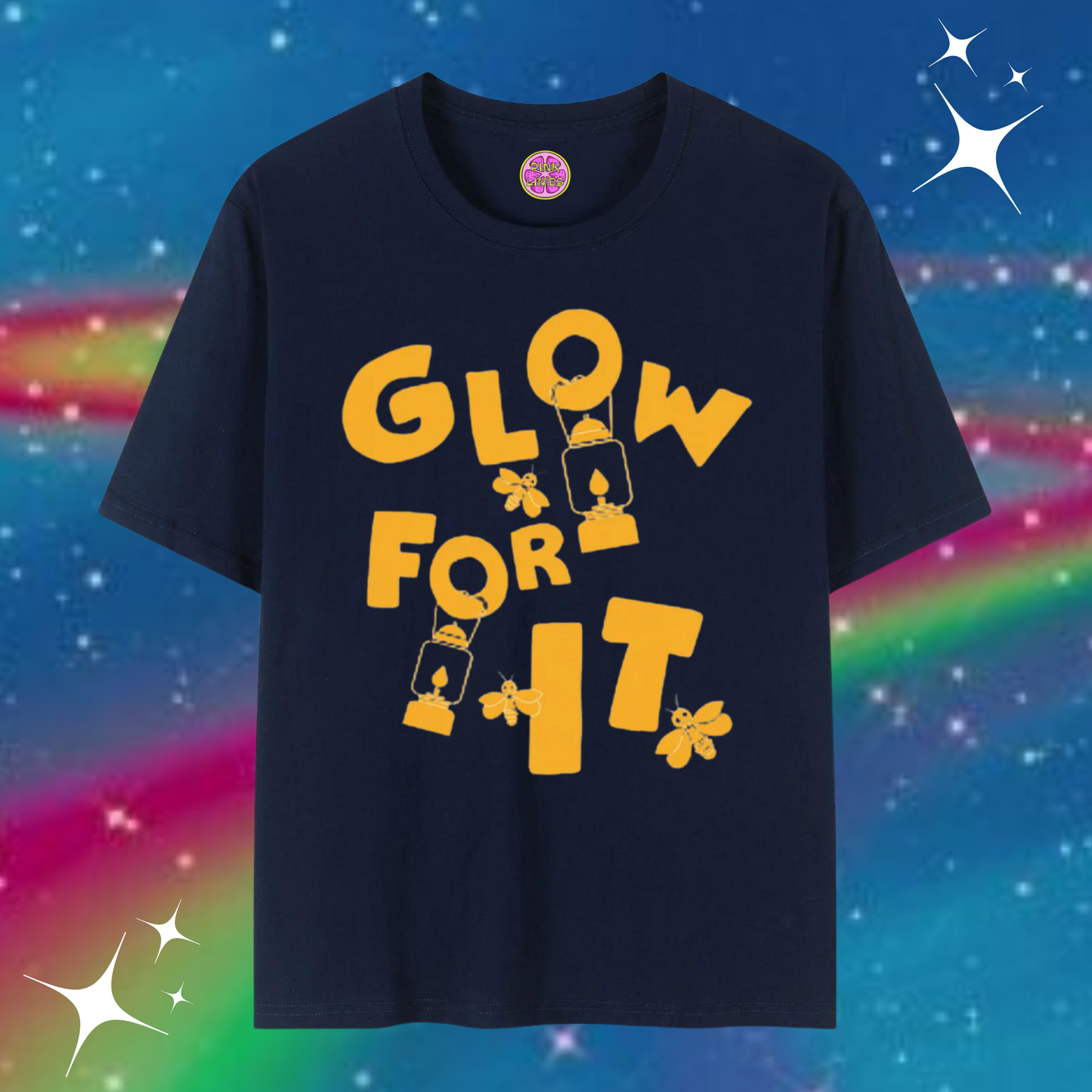 Glow For It Baggy Tee Navy Blue Shirts & Tops PinkLimes Trending Streetwear