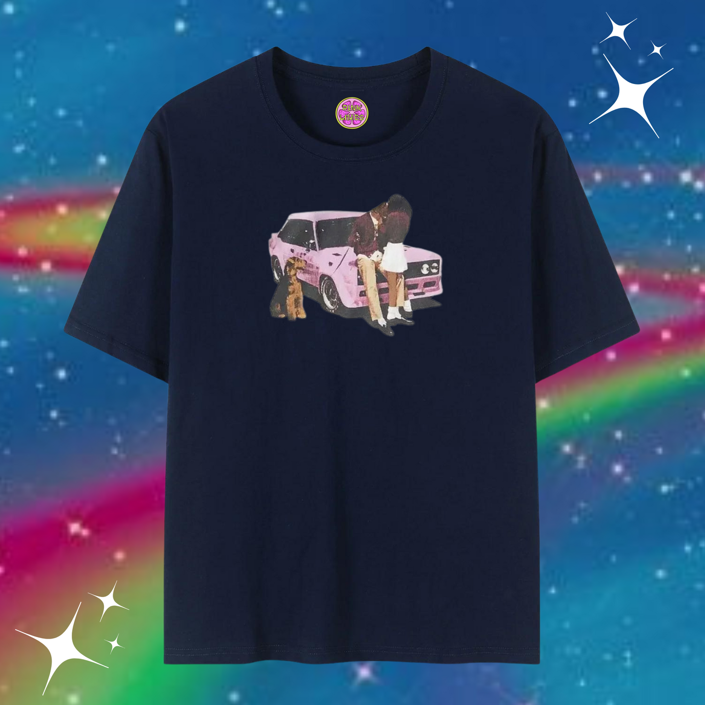 Car Love Baggy Tee Navy Blue Shirts & Tops PinkLimes Trending Streetwear