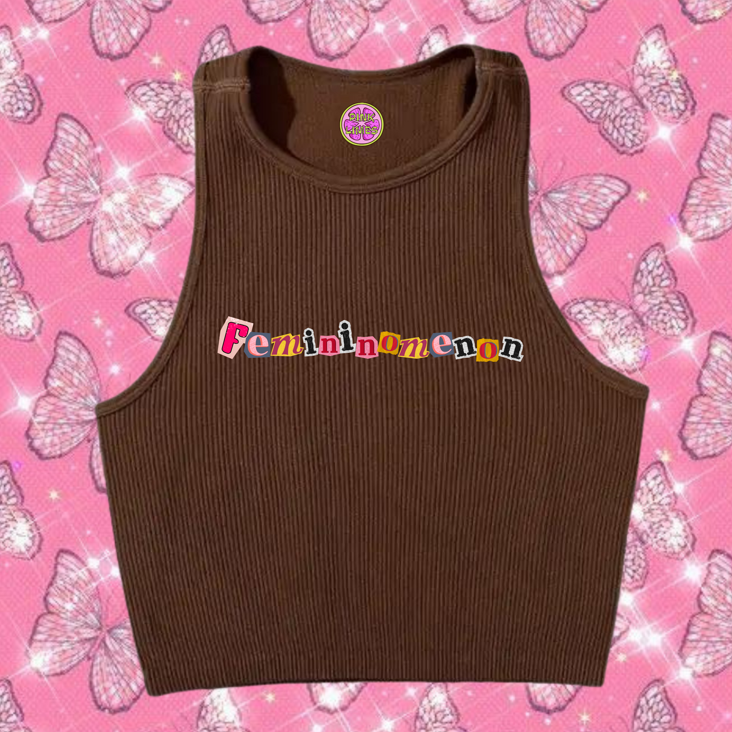 Femininomenon Crop Tank Top Brown Shirts & Tops PinkLimes Trending Streetwear