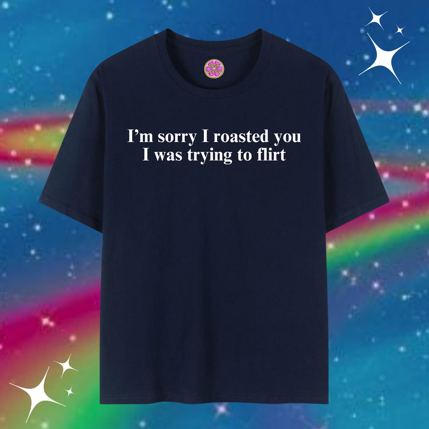 I'm sorry I roasted you Baggy Tee Navy Blue Shirts & Tops PinkLimes Trending Streetwear
