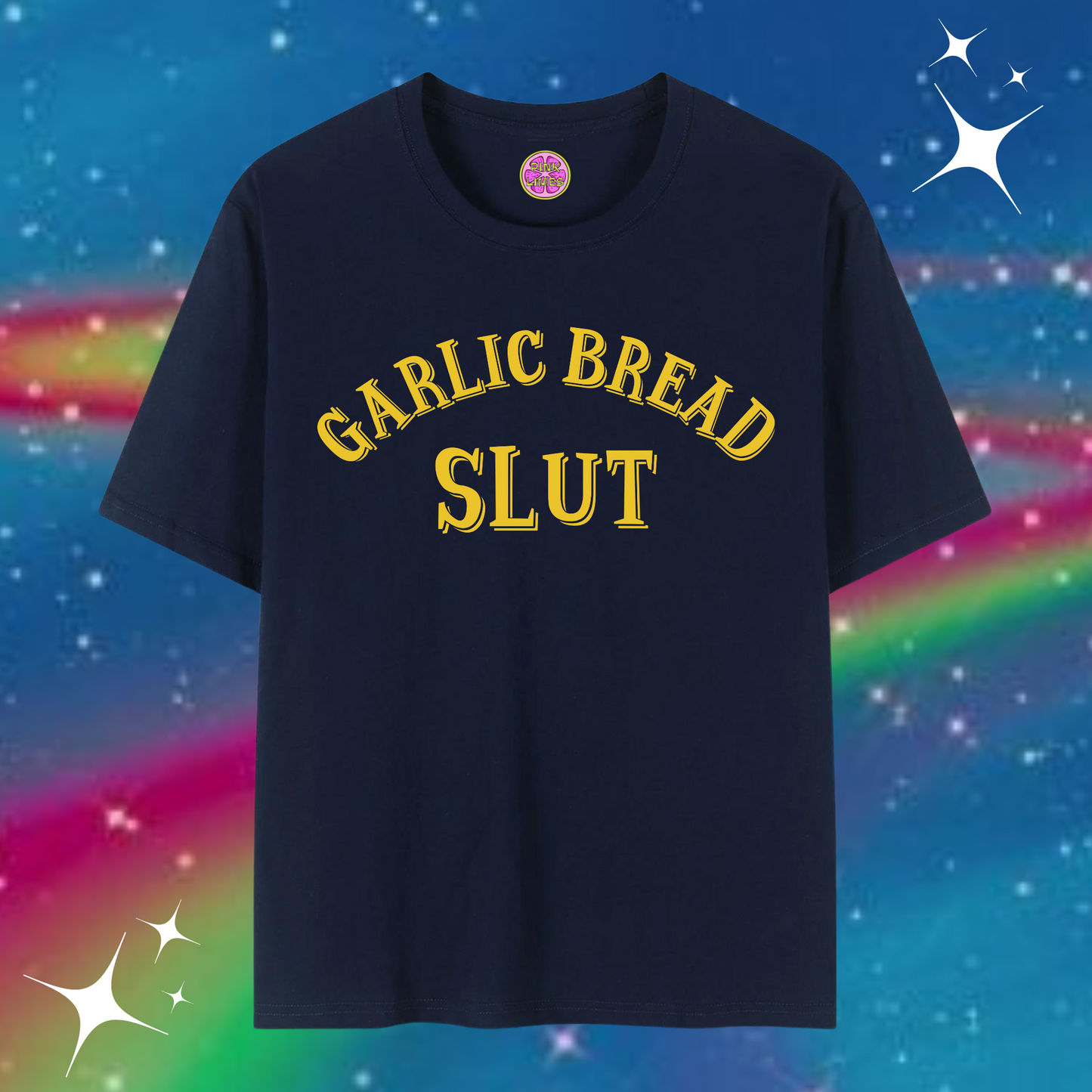 Garlic Bread Sl*t Baggy Tee Navy Blue Shirts & Tops PinkLimes Trending Streetwear