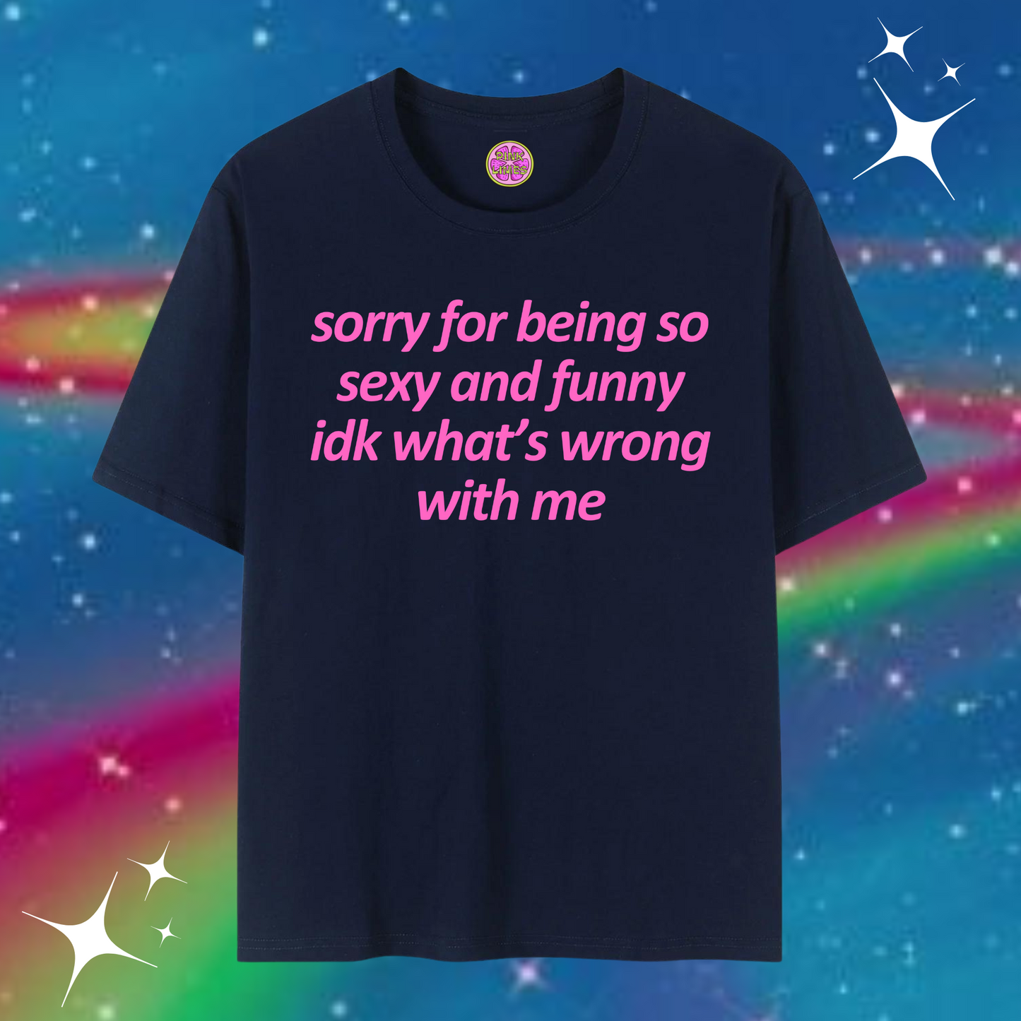 Sorry For Being So Funny Baggy Tee Navy Blue Shirts & Tops PinkLimes Trending Streetwear