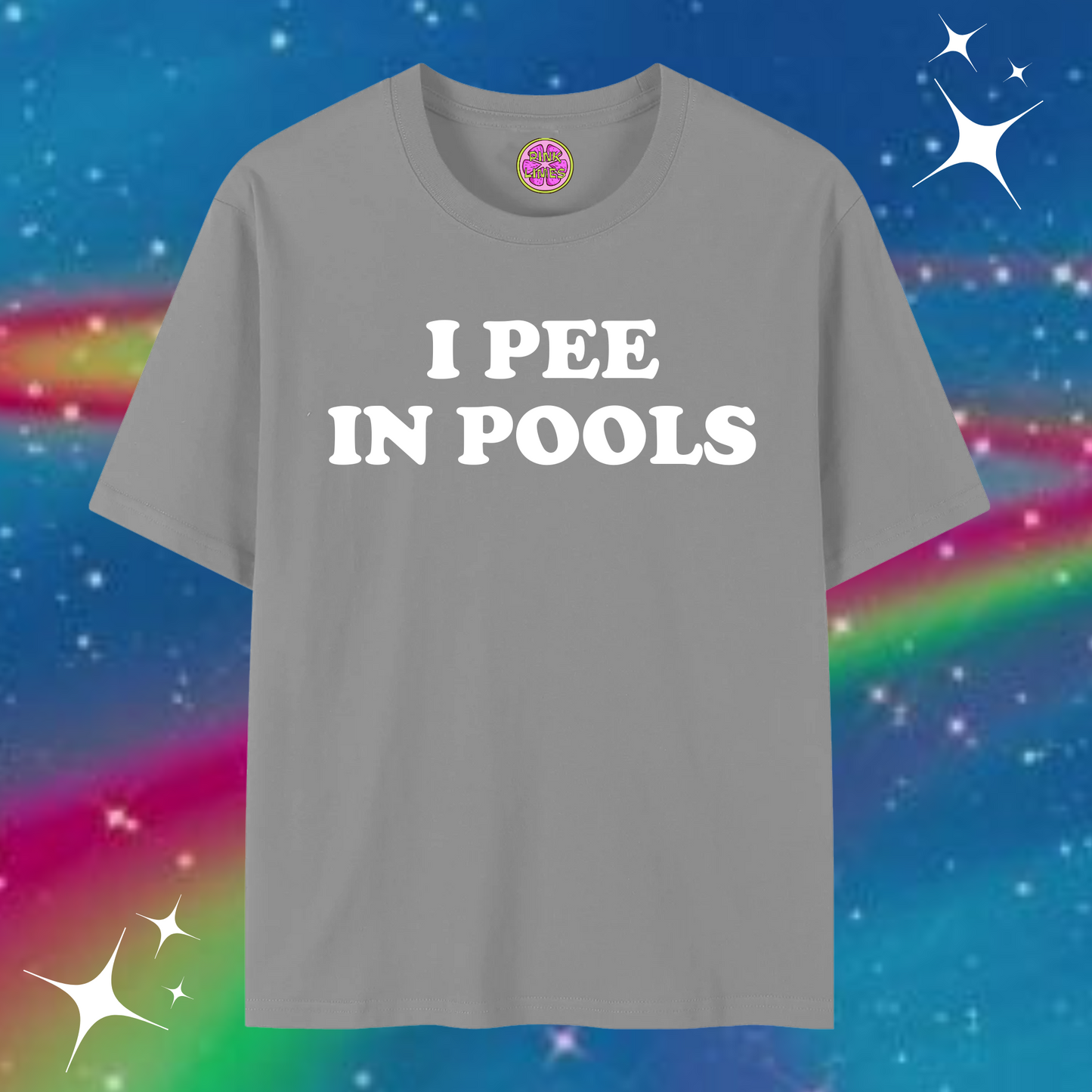 I Pee In Pools Baggy Tee Gray Shirts & Tops PinkLimes Trending Streetwear