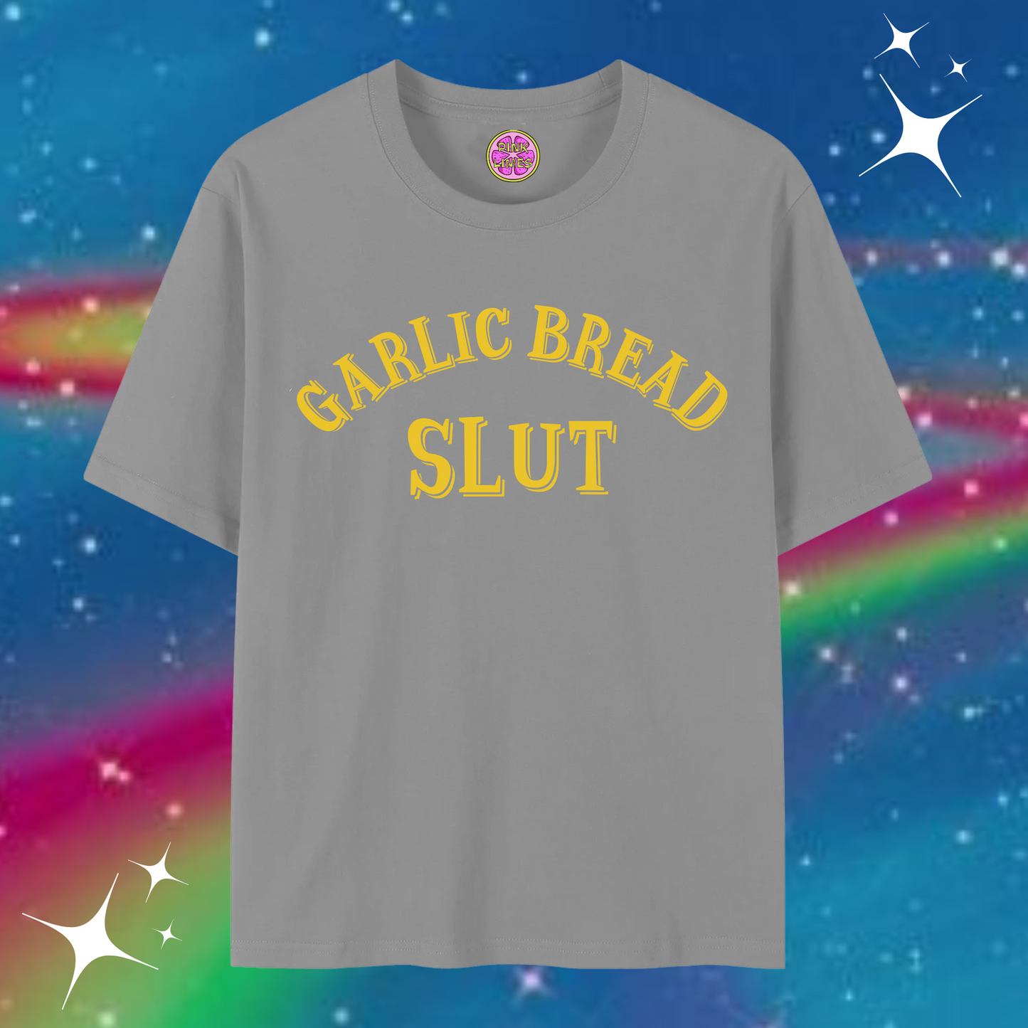 Garlic Bread Sl*t Baggy Tee Gray Shirts & Tops PinkLimes Trending Streetwear