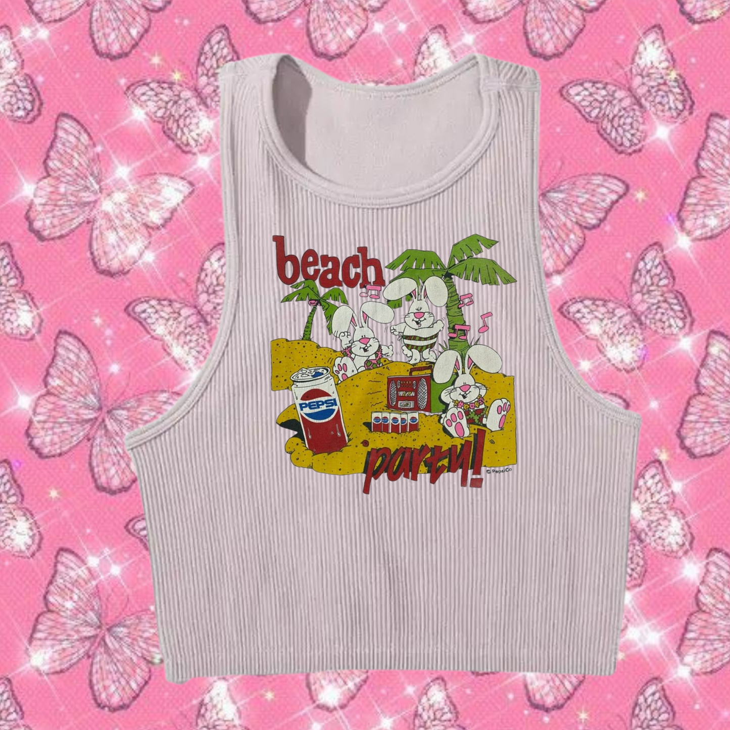 Beach Party Crop Tank Top Grey Shirts & Tops PinkLimes Trending Streetwear