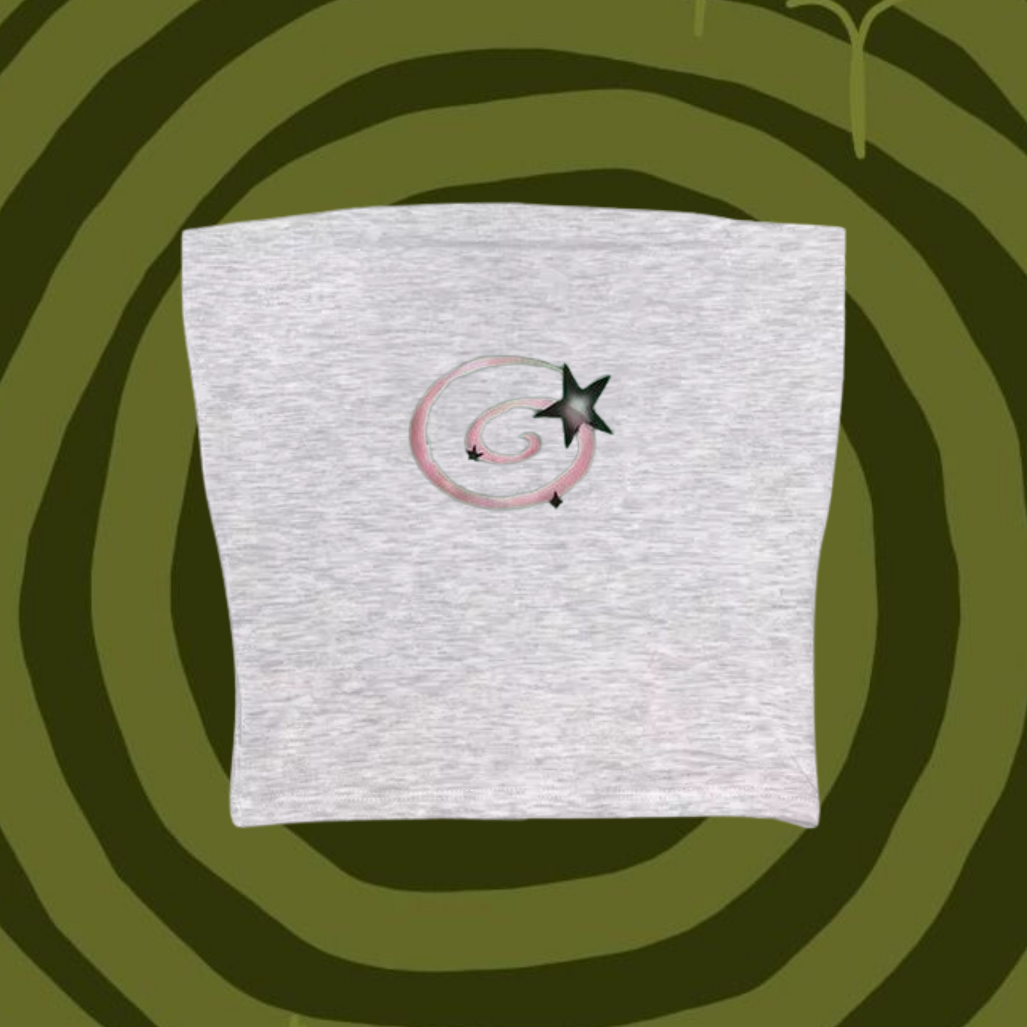 y2k Swirl Tube Top Gray Shirts & Tops PinkLimes Trending Streetwear