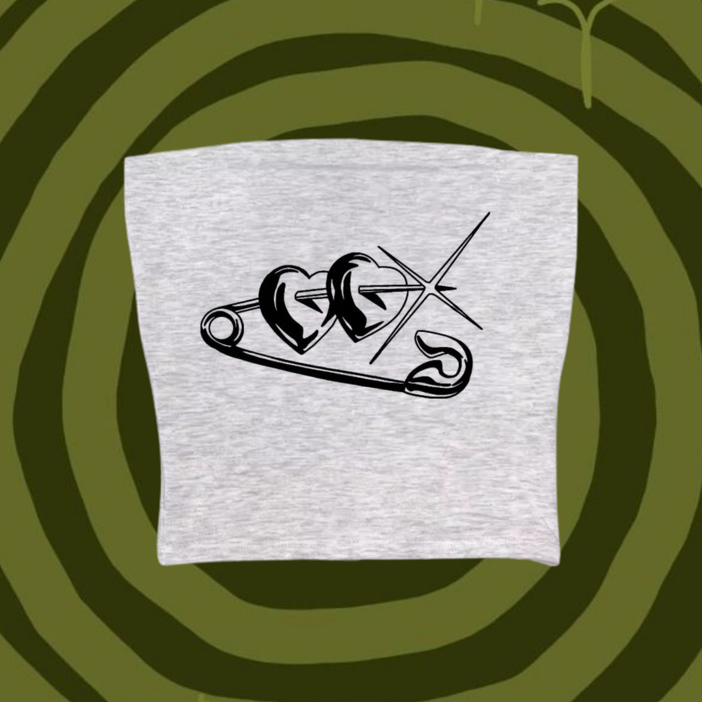 Love Clip Tube Top Gray Shirts & Tops PinkLimes Trending Streetwear