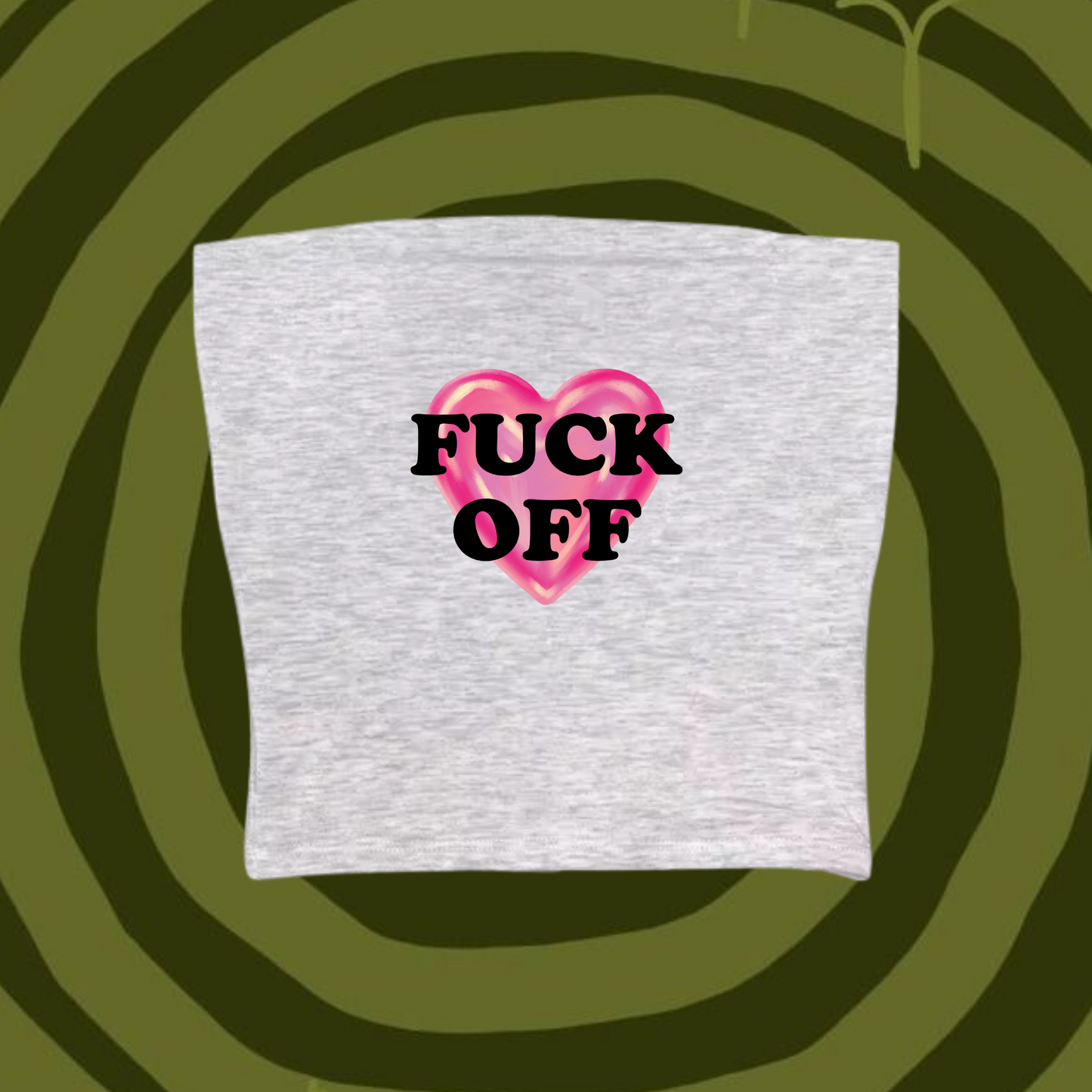 F*ck Off Tube Top Gray Shirts & Tops PinkLimes Trending Streetwear