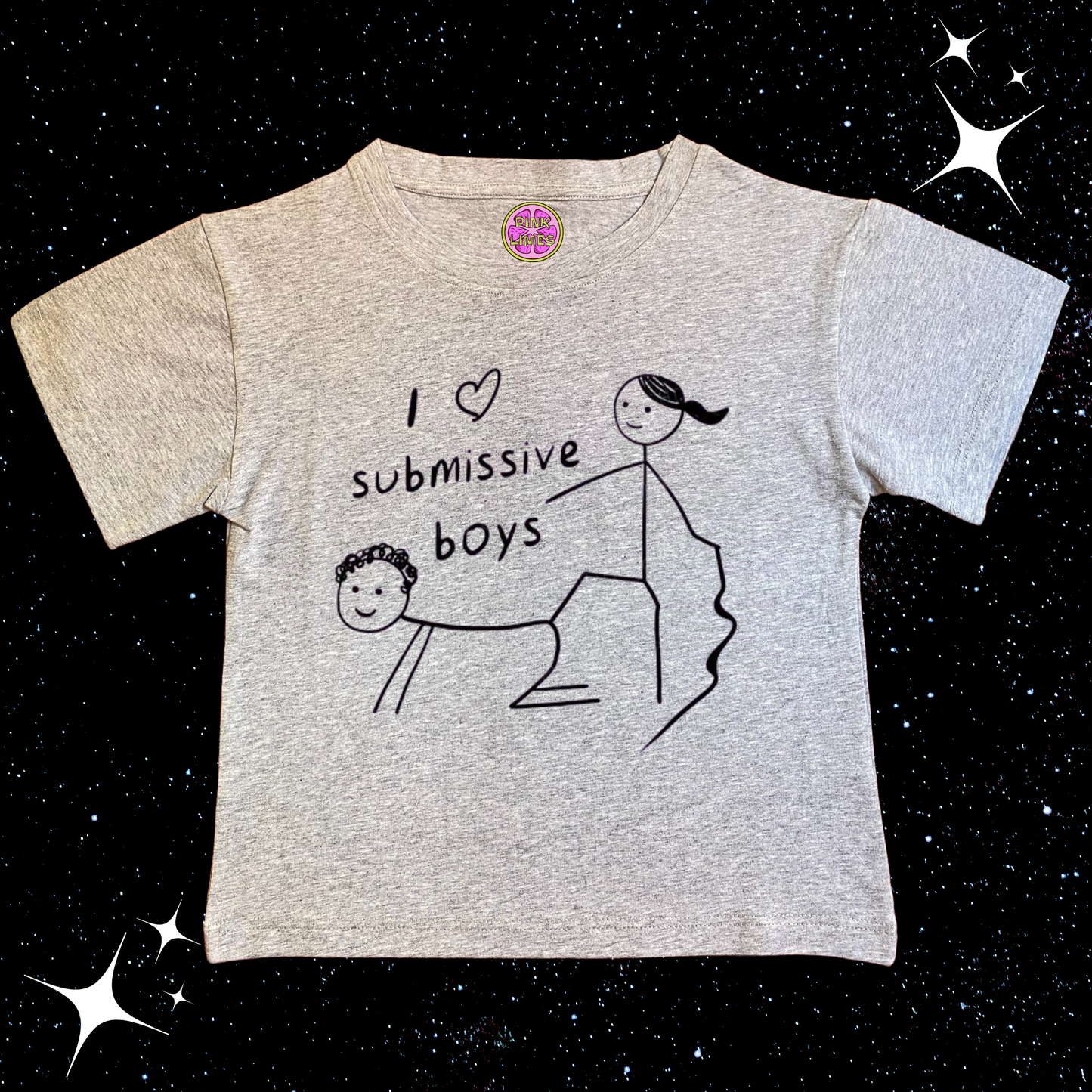 I Love Submissive Boys Crop Tee Grey Shirts & Tops PinkLimes Trending Streetwear