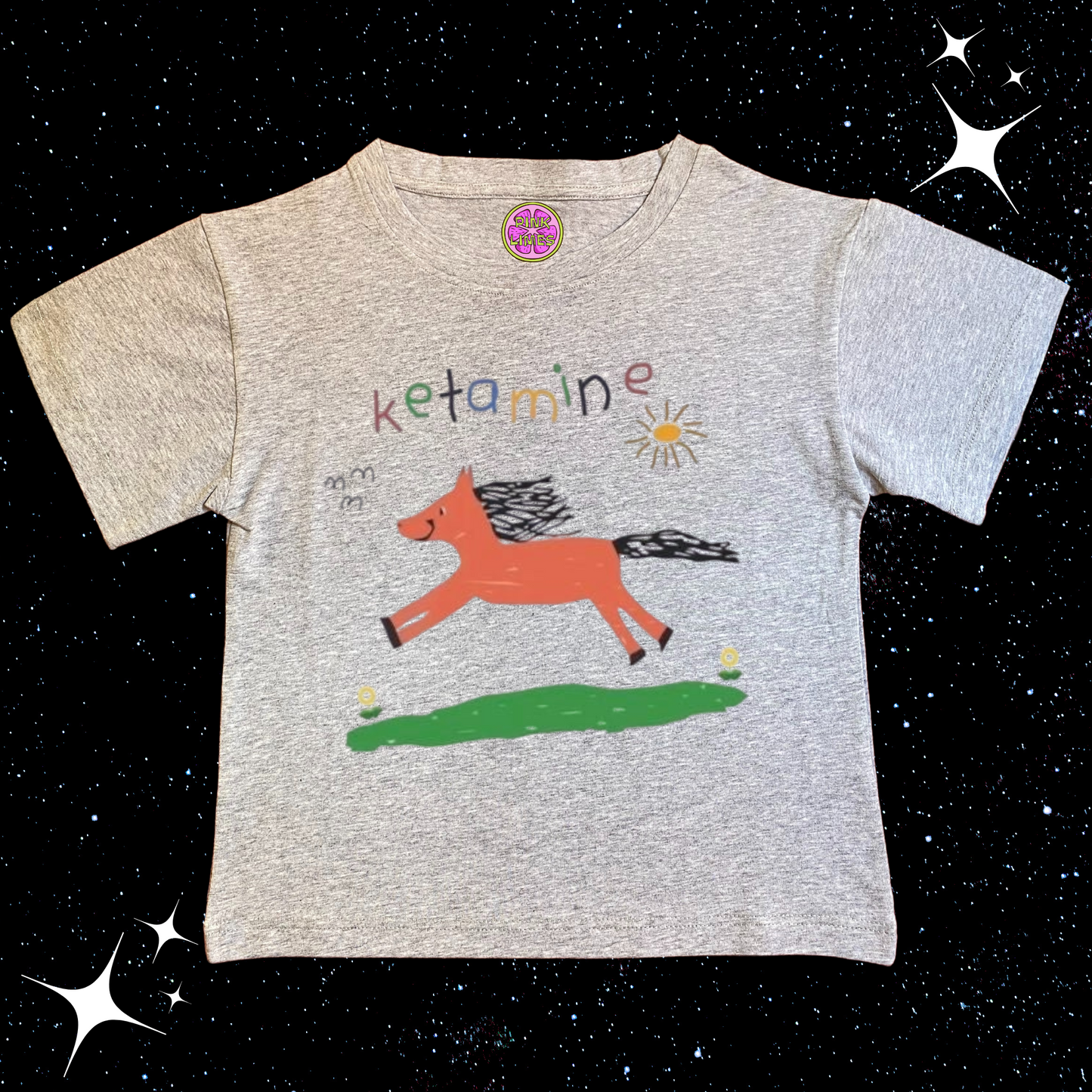 K*tamine Kids Drawing Crop Tee Grey Shirts & Tops PinkLimes Trending Streetwear