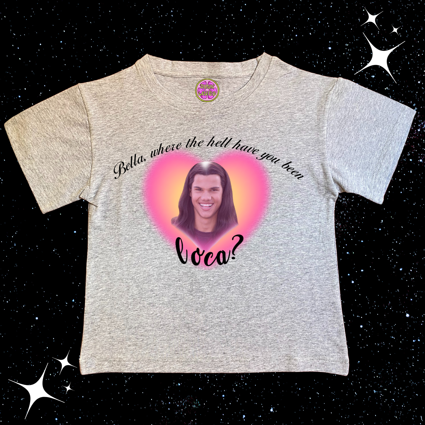 Bella, Where the hell have you been, LOCA? Baby Tee Crop Grey Shirts & Tops PinkLimes Trending Streetwear