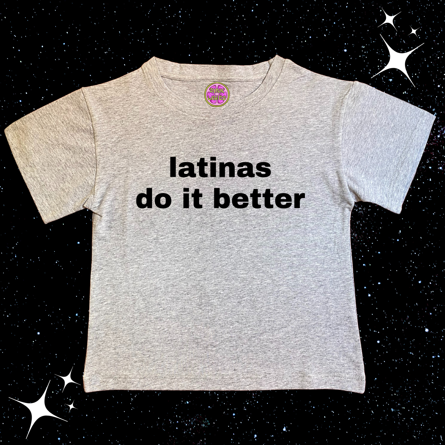 Latinas Do It Better Crop Tee Grey Shirts & Tops PinkLimes Trending Streetwear