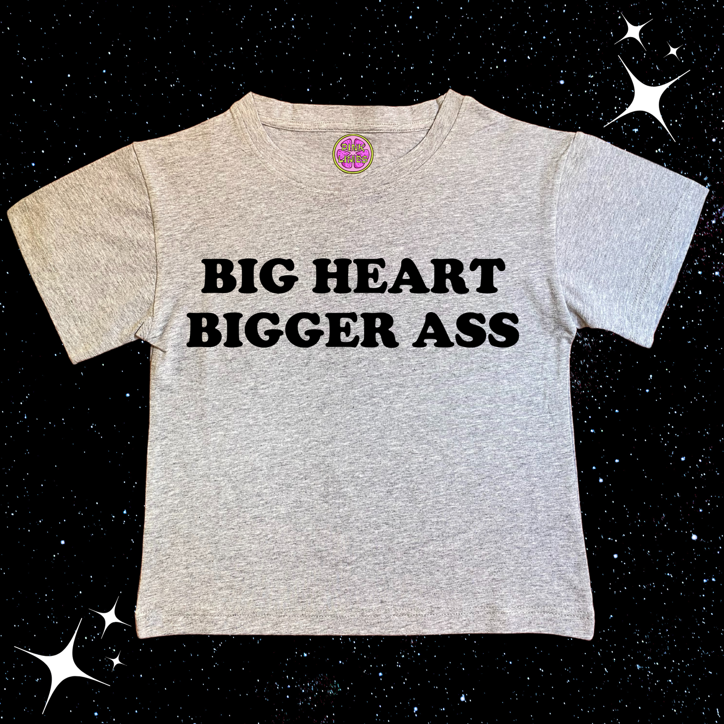 Big Heart Bigger Ass Crop Tee Grey Shirts & Tops PinkLimes Trending Streetwear