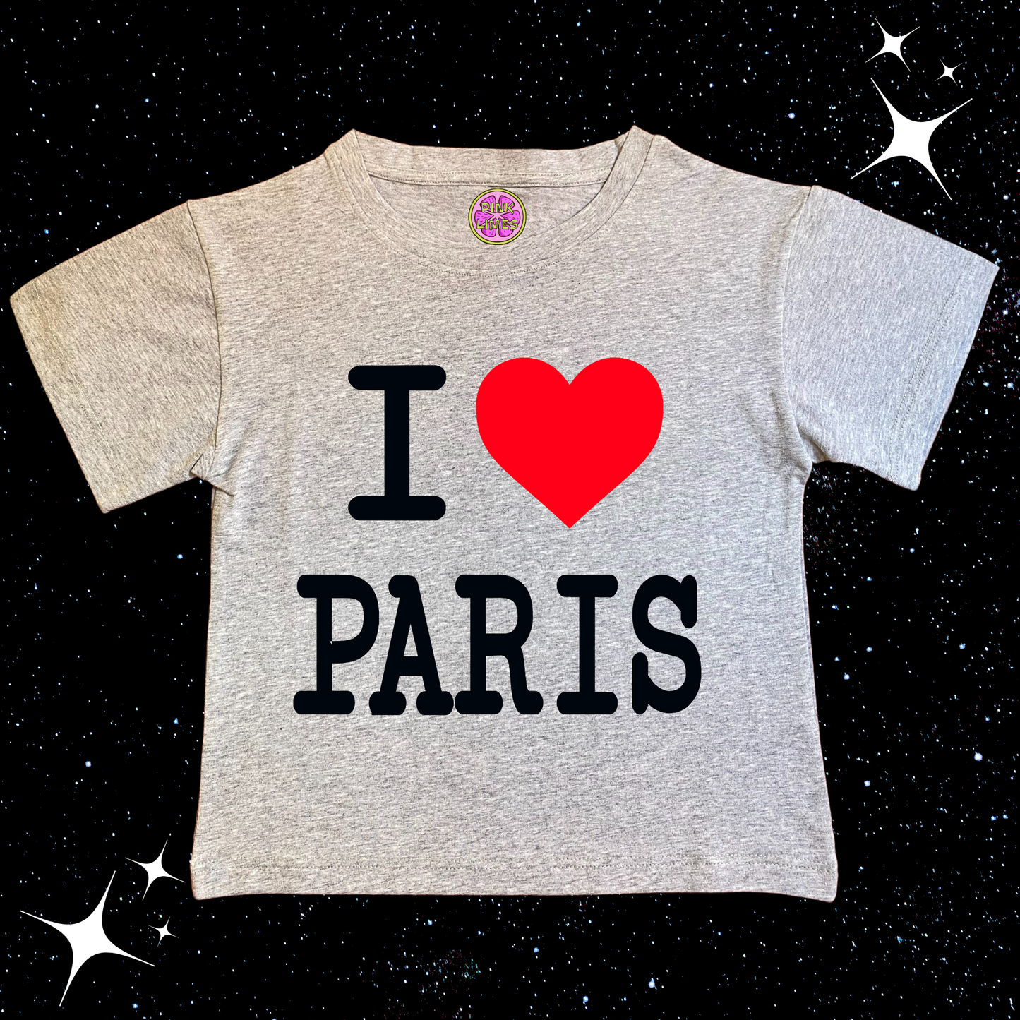 I Love Paris Crop Tee Grey Shirts & Tops PinkLimes Trending Streetwear