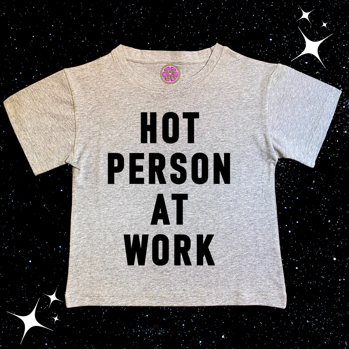 Hot Person At Work Crop Tee Grey Shirts & Tops PinkLimes Trending Streetwear