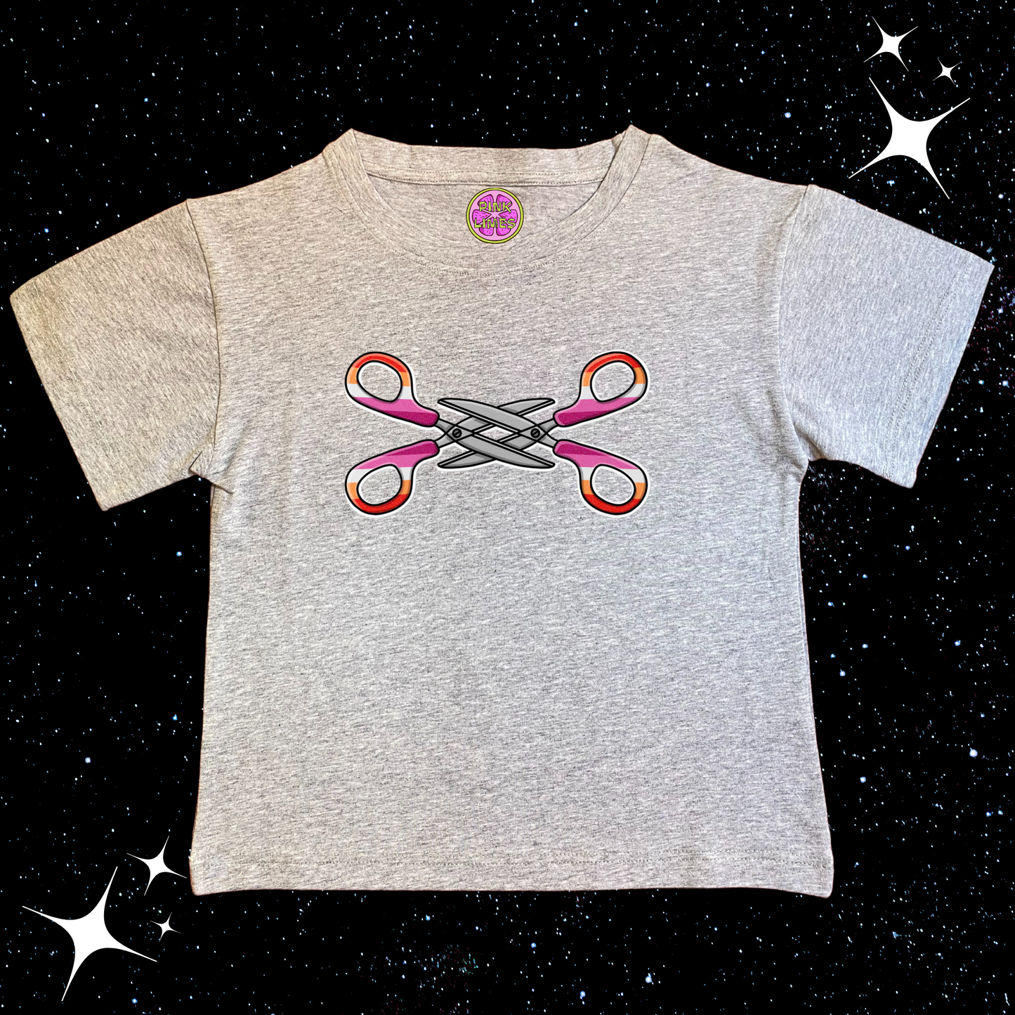 Scissor Love Crop Tee Grey Shirts & Tops PinkLimes Trending Streetwear