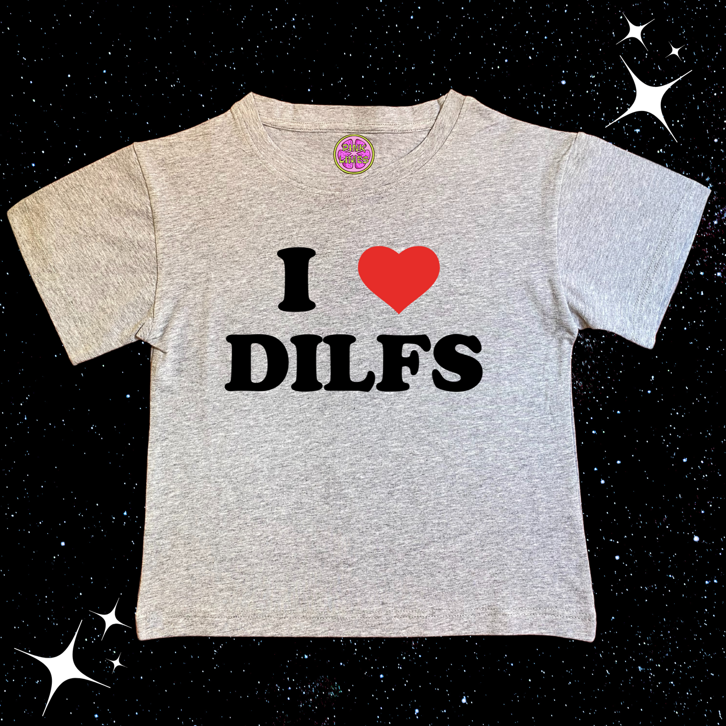I Love DILFS Crop Tee Grey Shirts & Tops PinkLimes Trending Streetwear