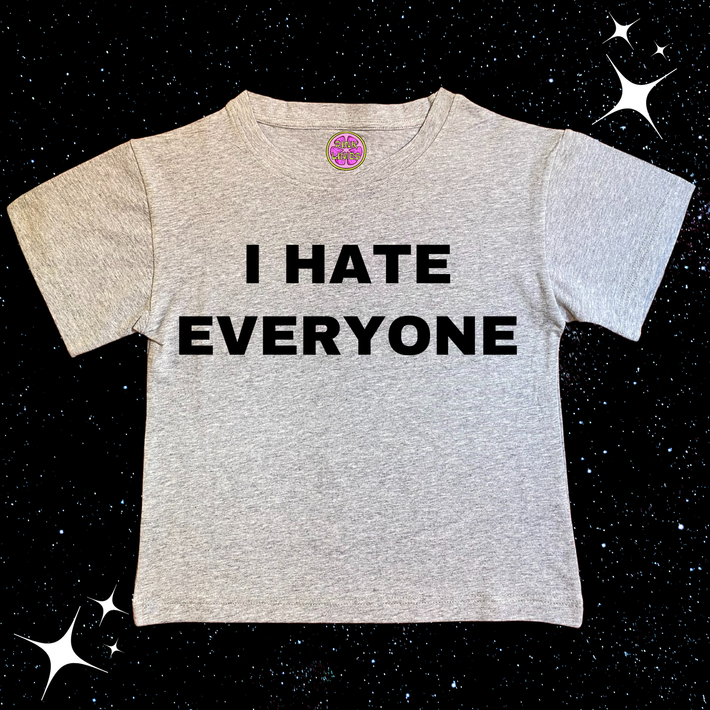 I HATE EVERYONE Crop Tee Grey Shirts & Tops PinkLimes Trending Streetwear