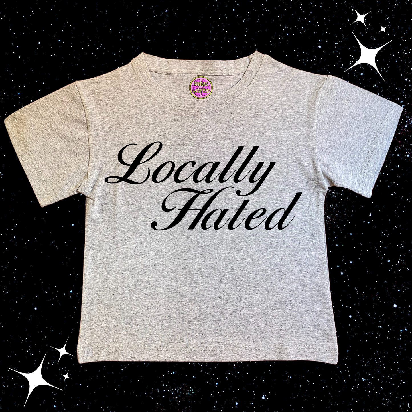 Locally Hated Crop Tee Grey Shirts & Tops PinkLimes Trending Streetwear
