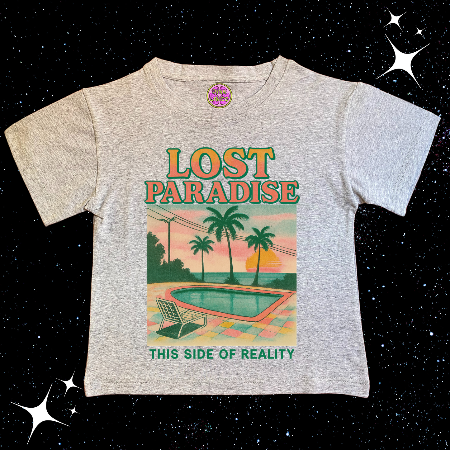 Lost Paradise Crop Tee Grey Shirts & Tops PinkLimes Trending Streetwear