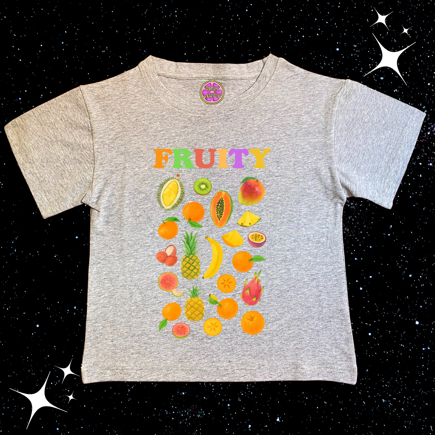 Fruity Crop Tee Grey Shirts & Tops PinkLimes Trending Streetwear
