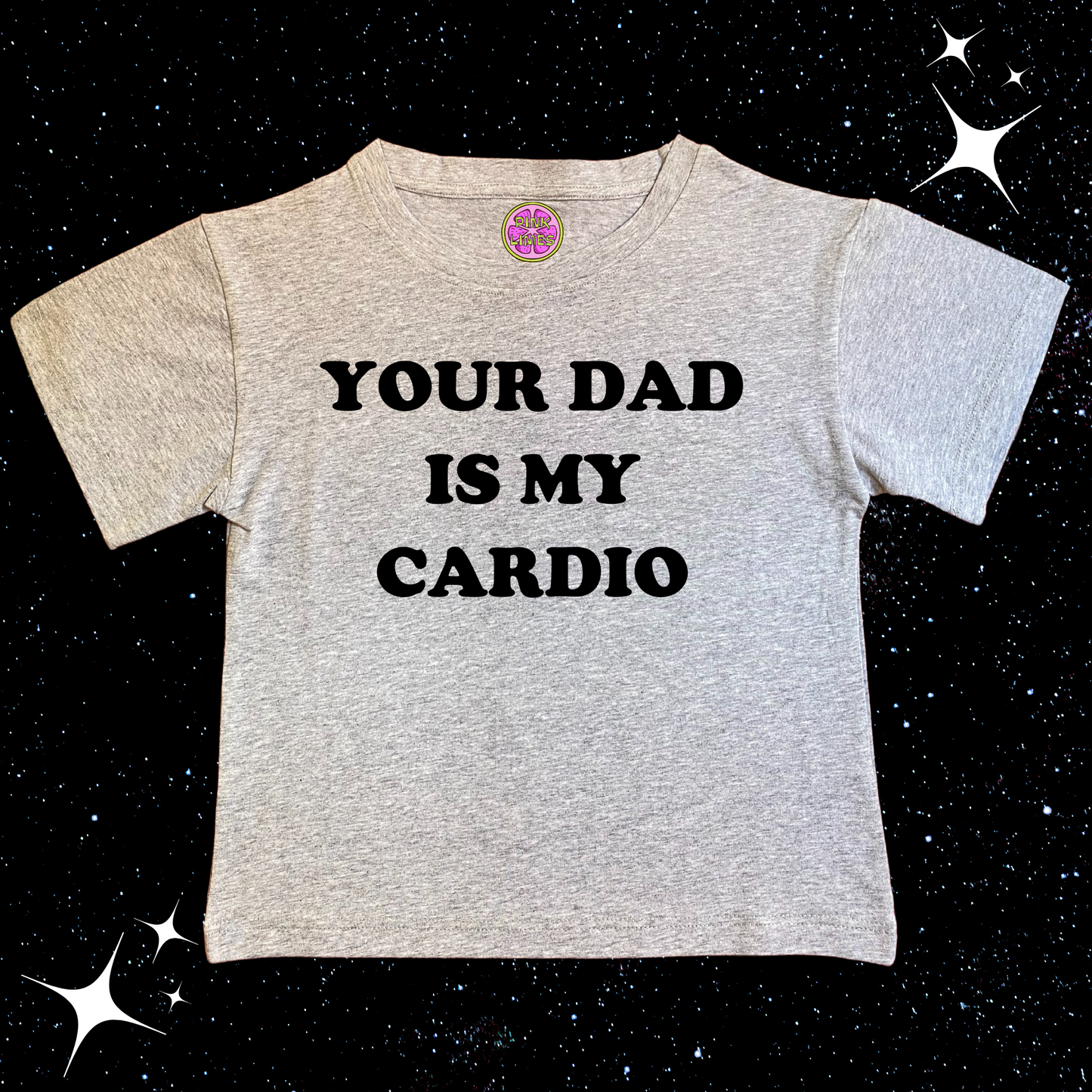 Your Dad Is My Cardio Crop Tee Grey Shirts & Tops PinkLimes Trending Streetwear
