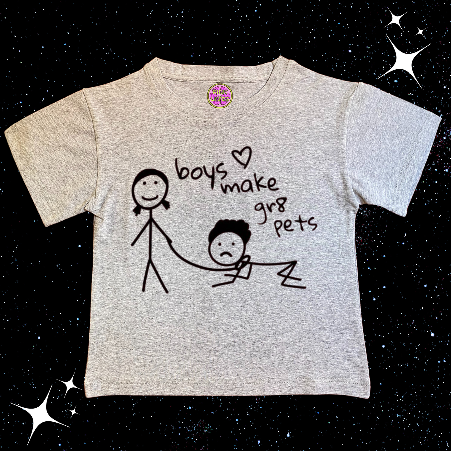 Boys Make Gr8 Pets Crop Tee Grey Shirts & Tops PinkLimes Trending Streetwear