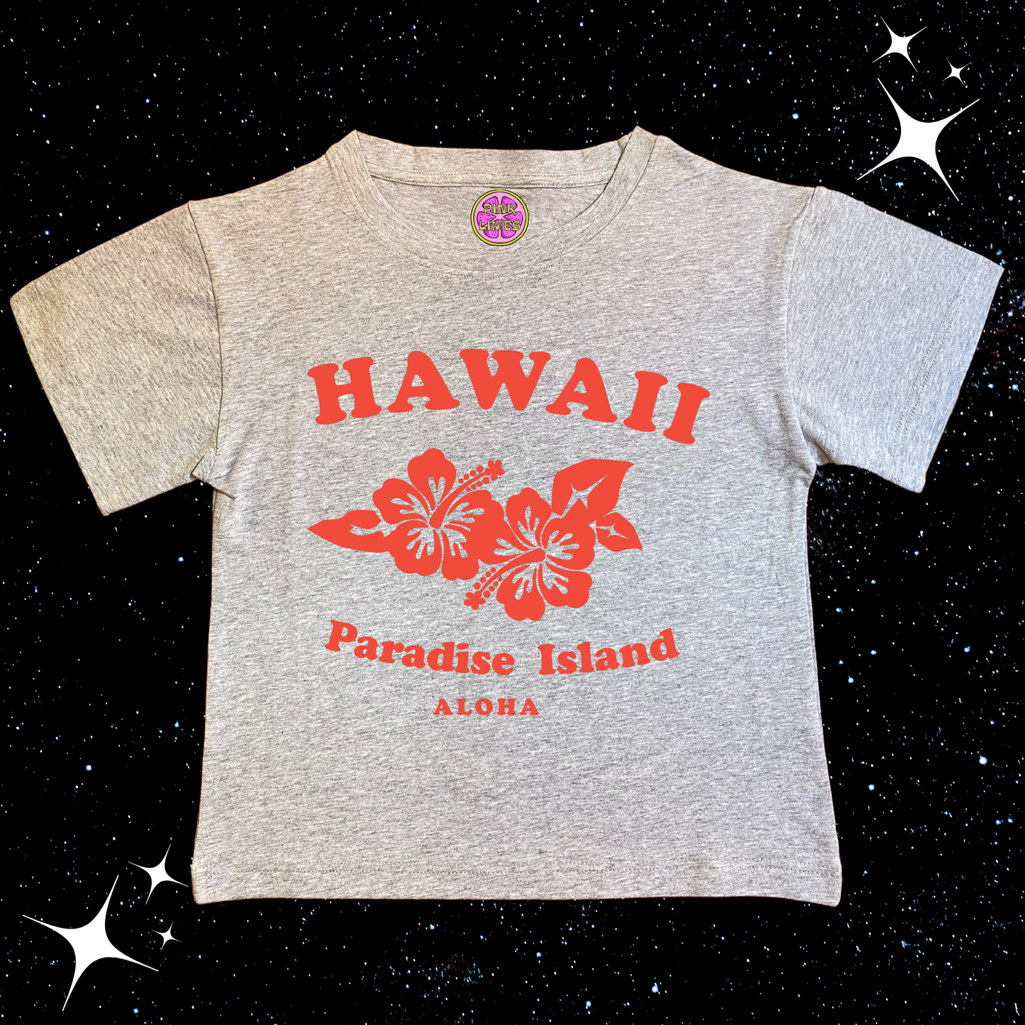 Hawaii Crop Tee Grey Shirts & Tops PinkLimes Trending Streetwear