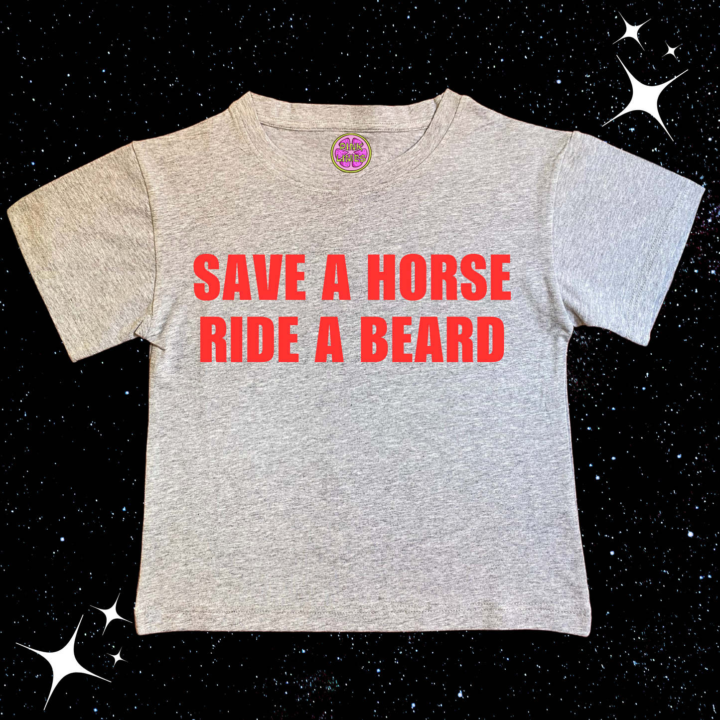 Save A Horse Ride A Beard Crop Tee Grey Shirts & Tops PinkLimes Trending Streetwear