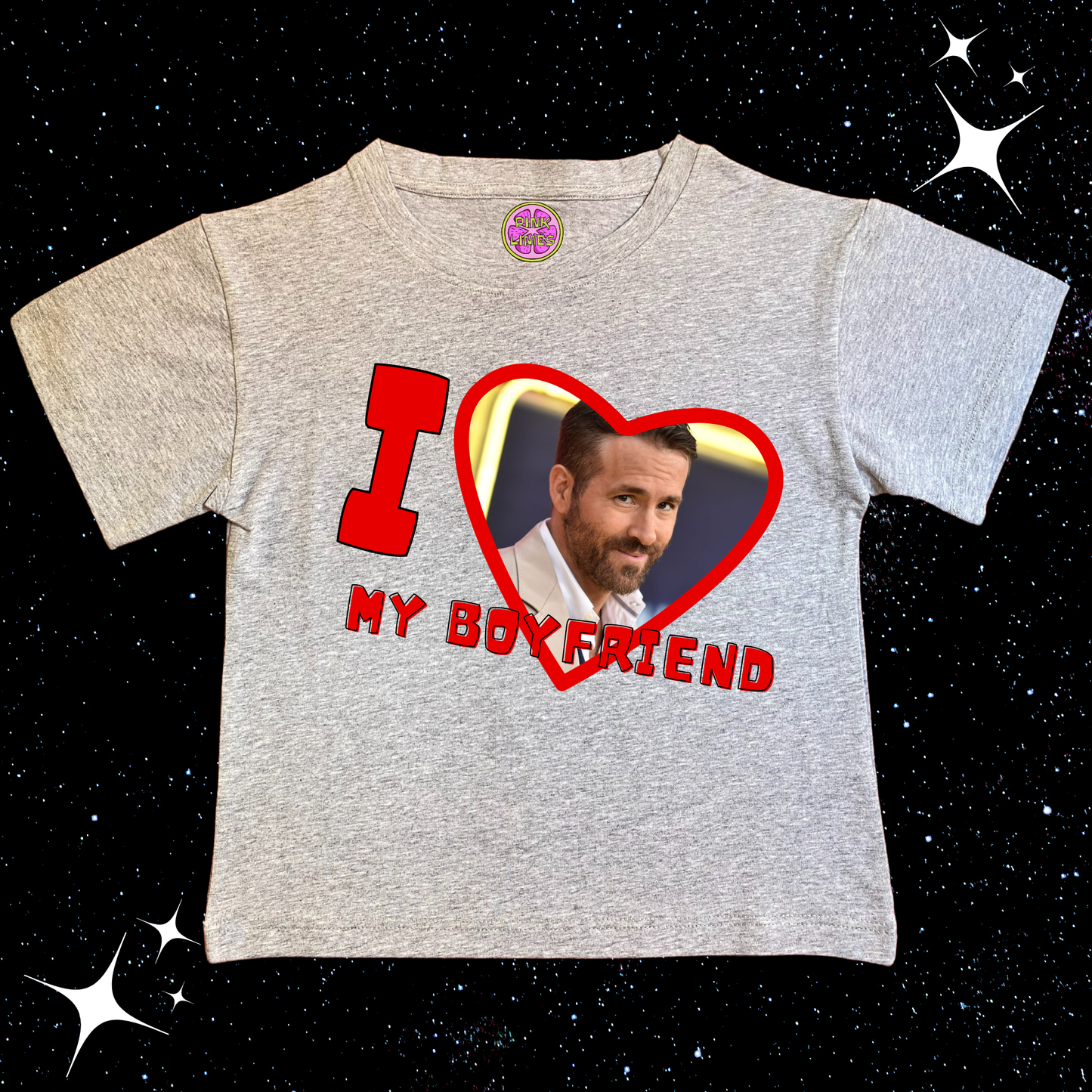 I Love My Boyfriend Custom Photo Crop Tee Grey Shirts & Tops PinkLimes Trending Streetwear