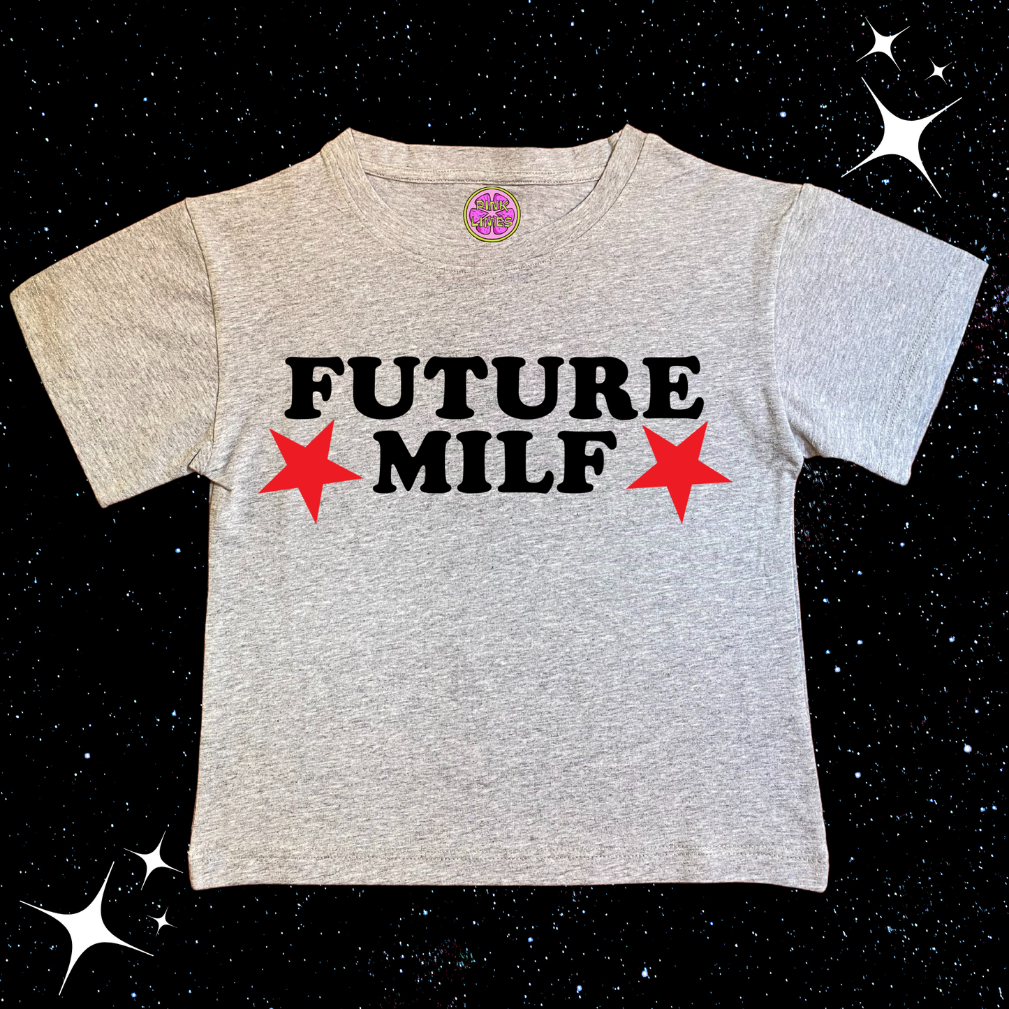 FUTURE MILF Crop Tee Grey Shirts & Tops PinkLimes Trending Streetwear