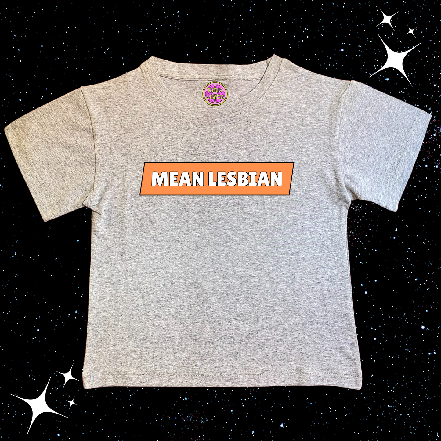 Mean Lesbian Crop Tee Grey Shirts & Tops PinkLimes Trending Streetwear